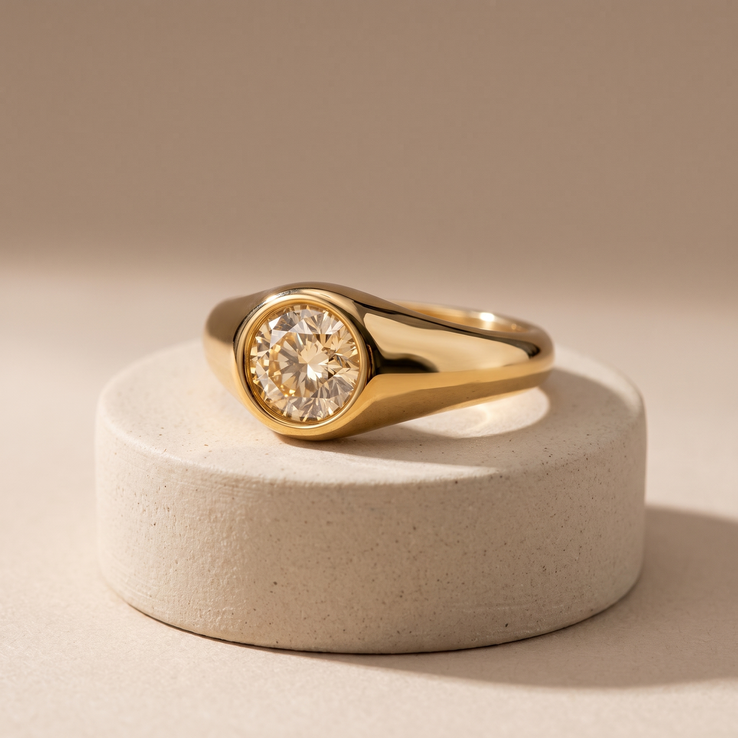 Asea Sunglow Zircon Signet Ring — angle