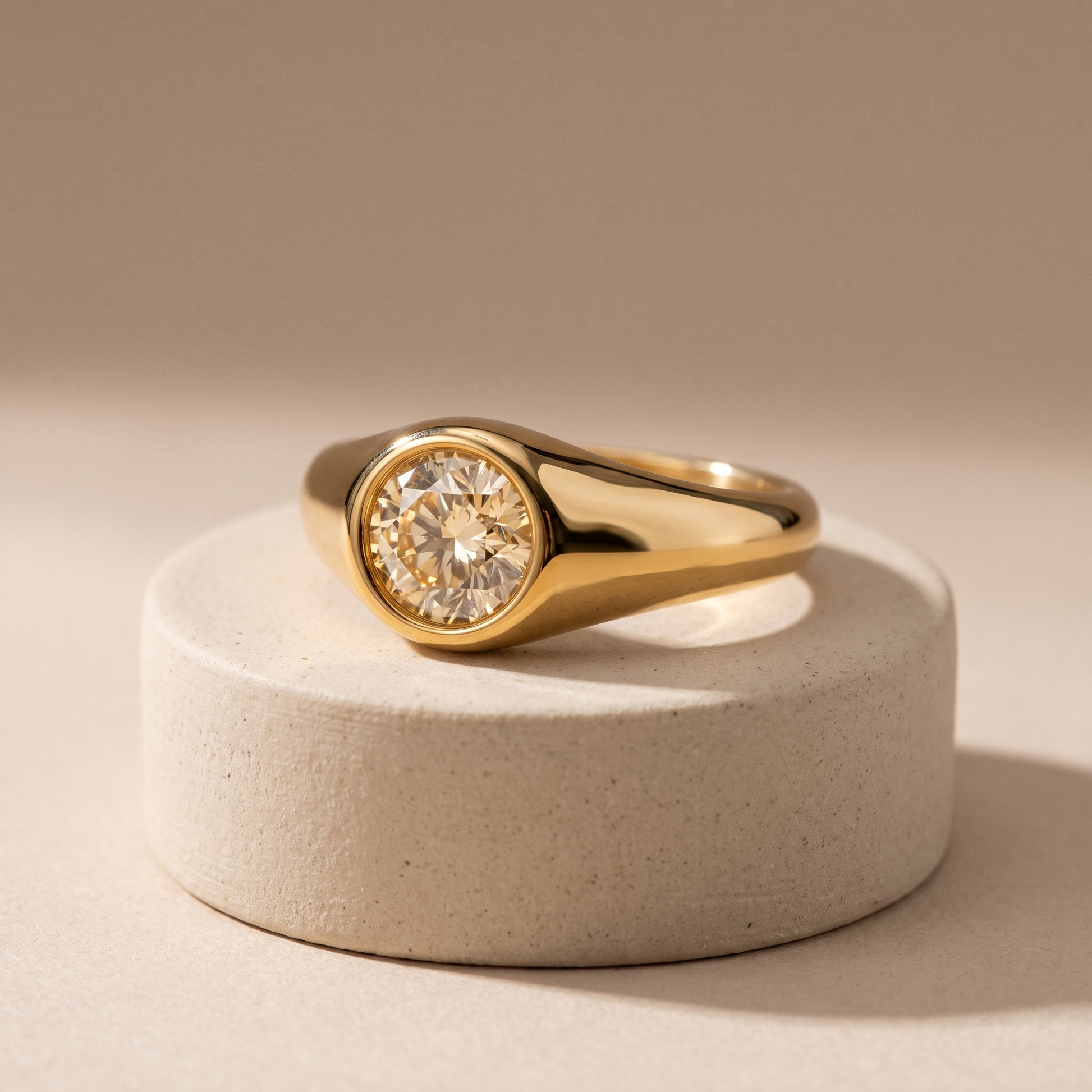 Asea Sunglow Zircon Signet Ring — angle