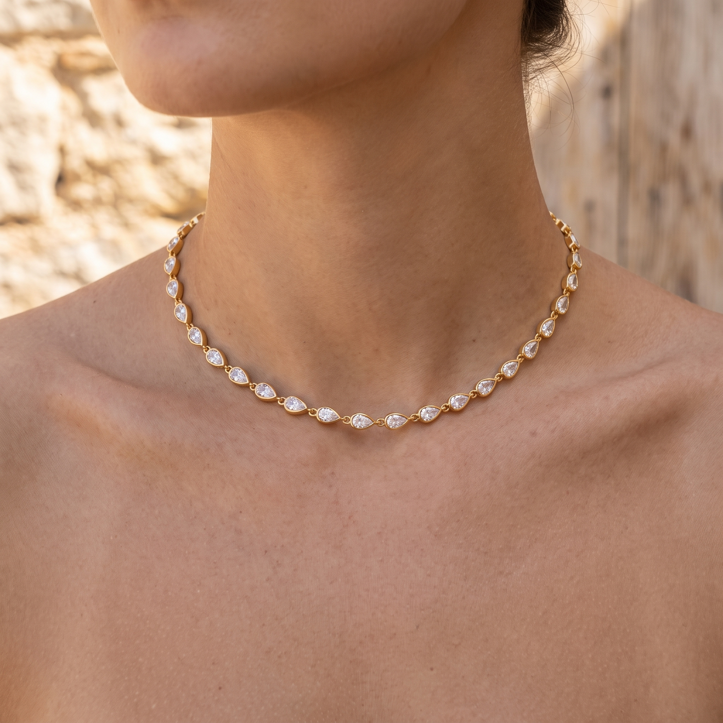 Asea Solara Zircon Necklace — worn by model