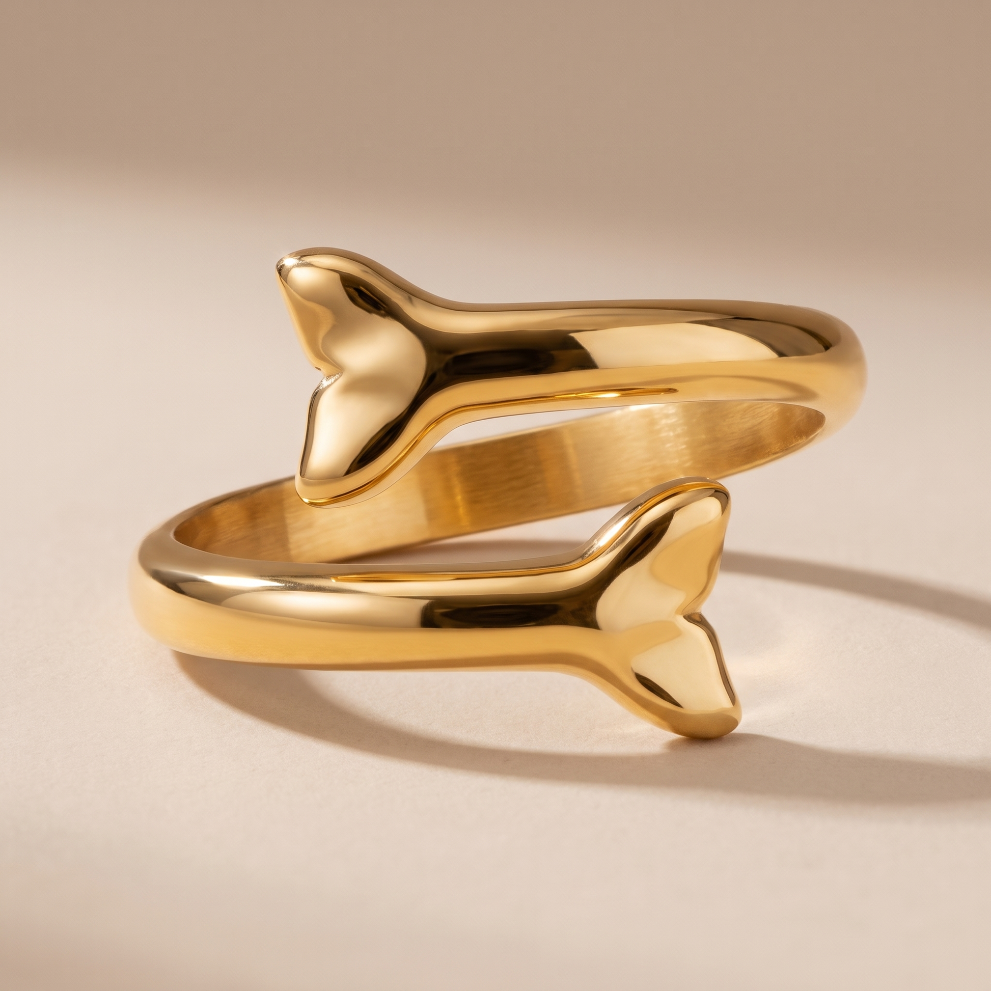 Asea Whale Tail Wrap Ring — close-up detail