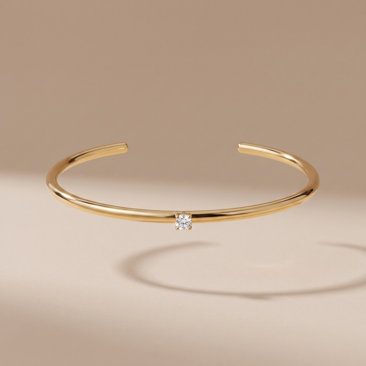 Asea Slim Solar Cuff Bracelet — front view