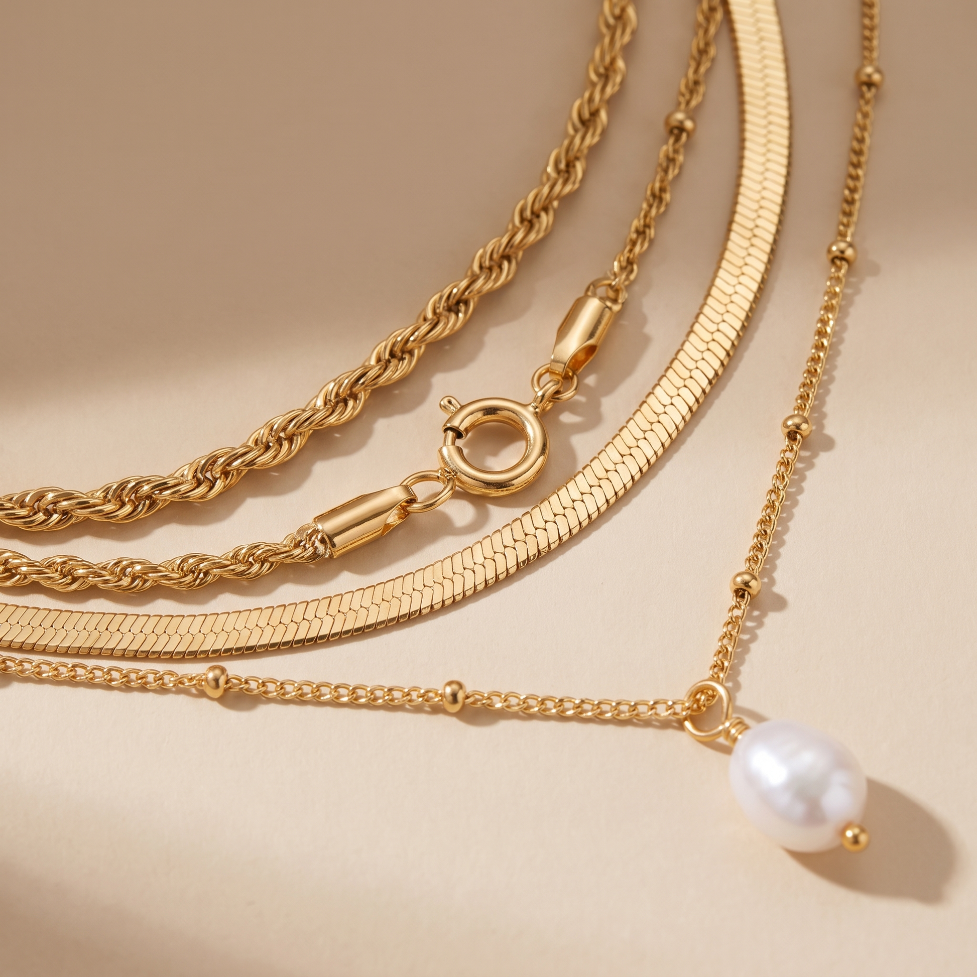 Asea Essential Necklace Trio Set — close-up detail