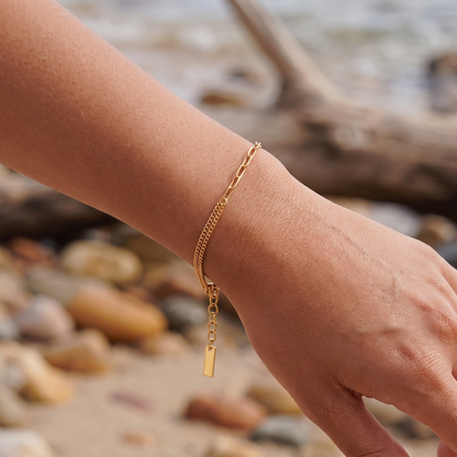 Asea Poise Mixed Chain Bracelet — worn by model