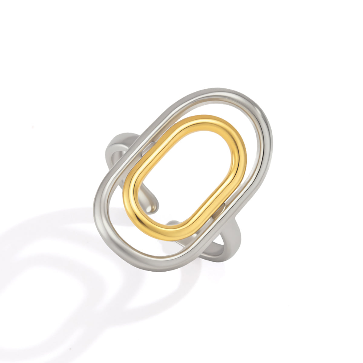 Solene Mixed-Metal Ellipse Ring