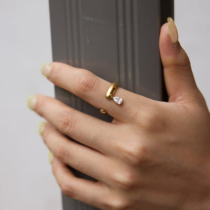 Marea Pear-Cut Cuff Ring