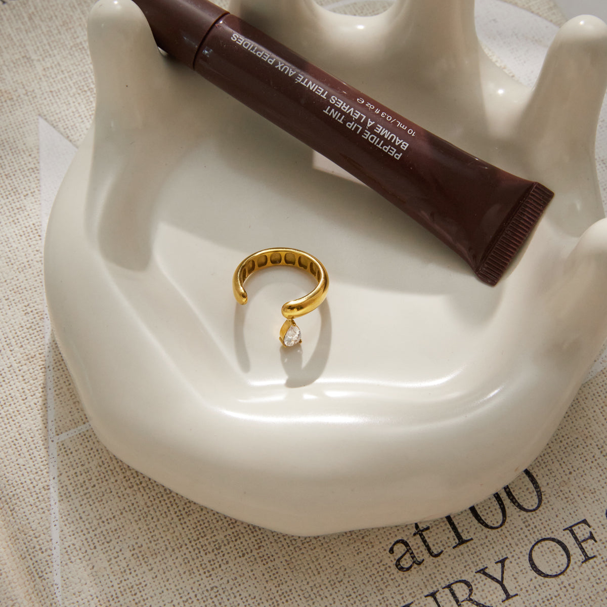 Marea Pear-Cut Cuff Ring