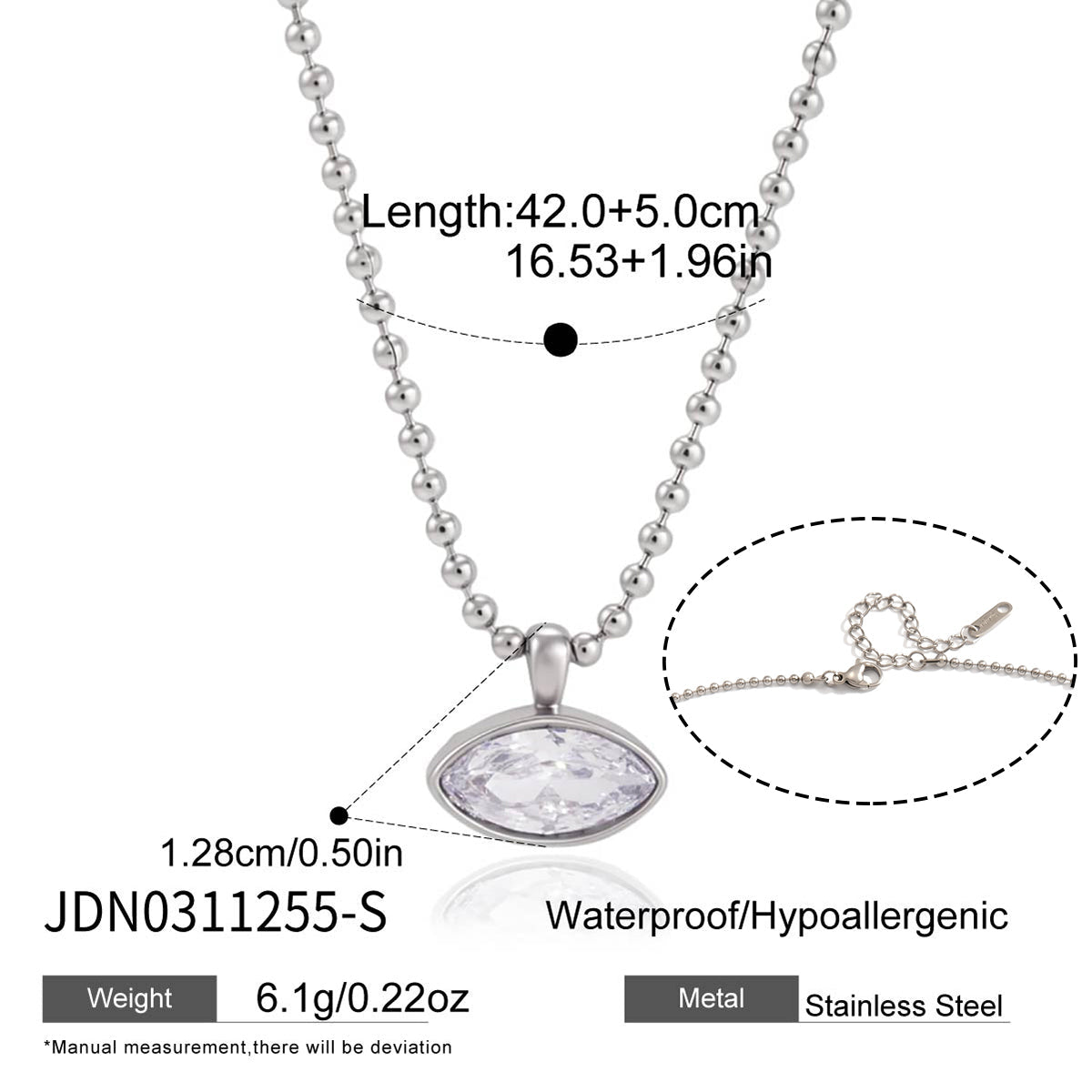 Solene Petal-Cut Beaded Chain Necklace