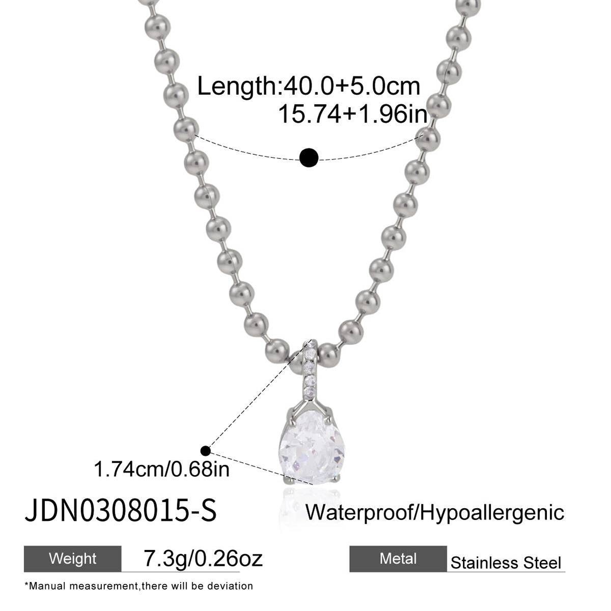 Marea Droplet Beaded Chain Necklace