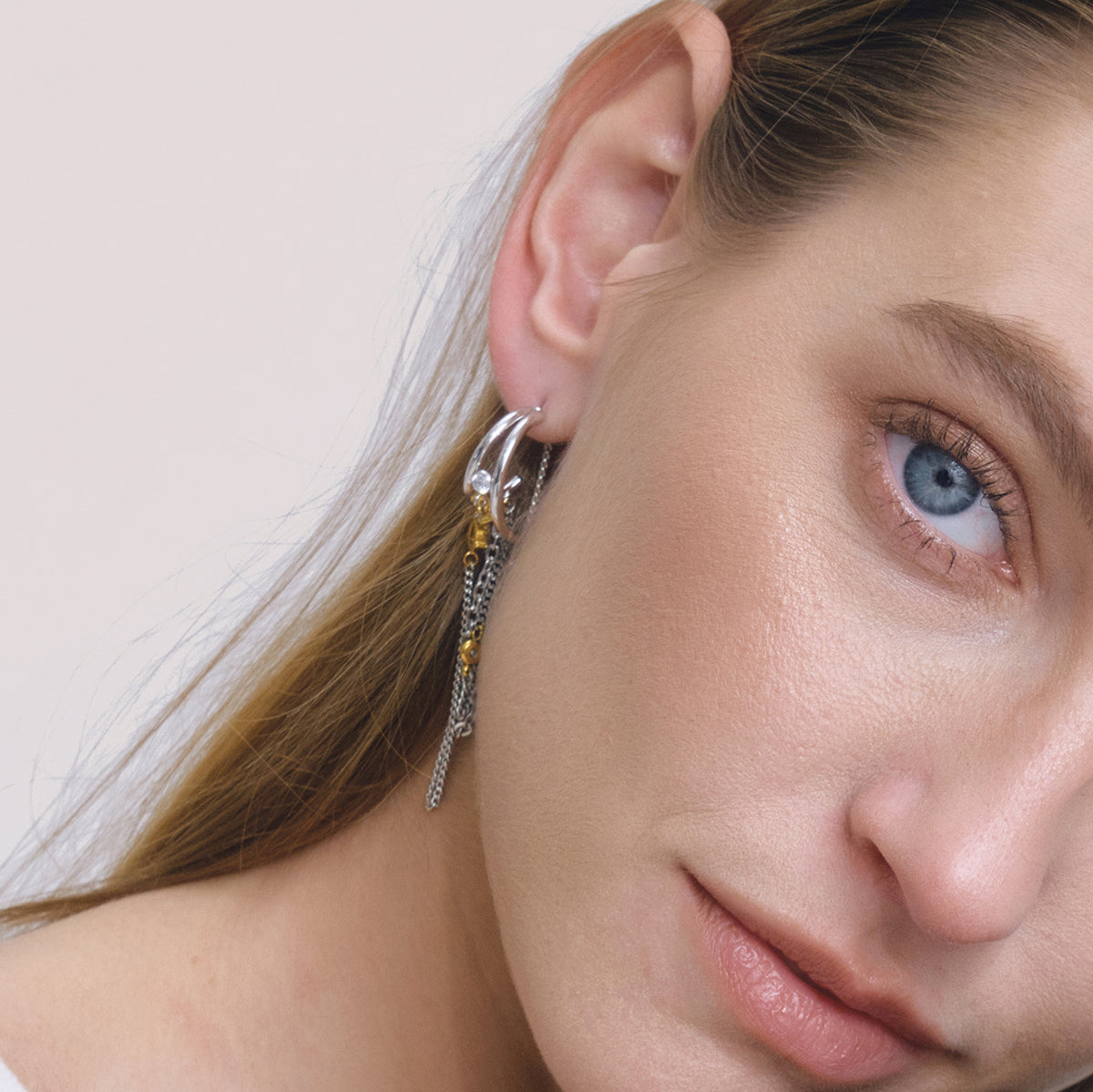 Marea Cascading Chain Hoop Earrings