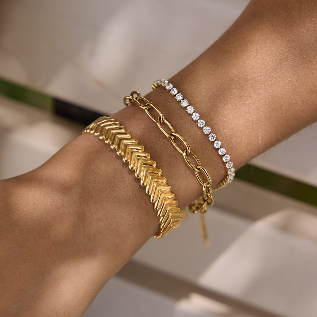 Marram Chevron Open Bracelet