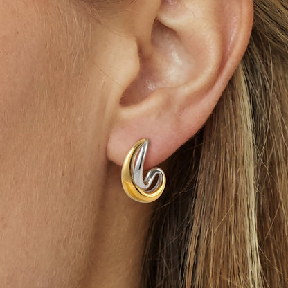 Marea Entwined Crescent Hoop Earrings