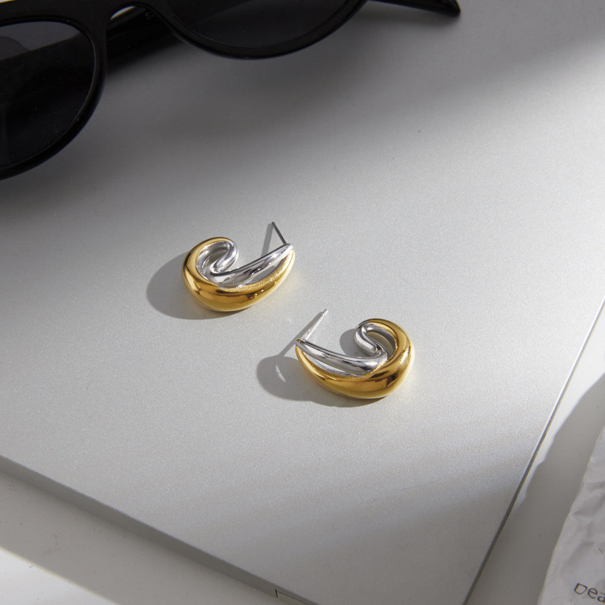 Marea Entwined Crescent Hoop Earrings