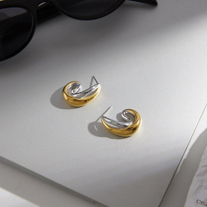 Marea Entwined Crescent Hoop Earrings
