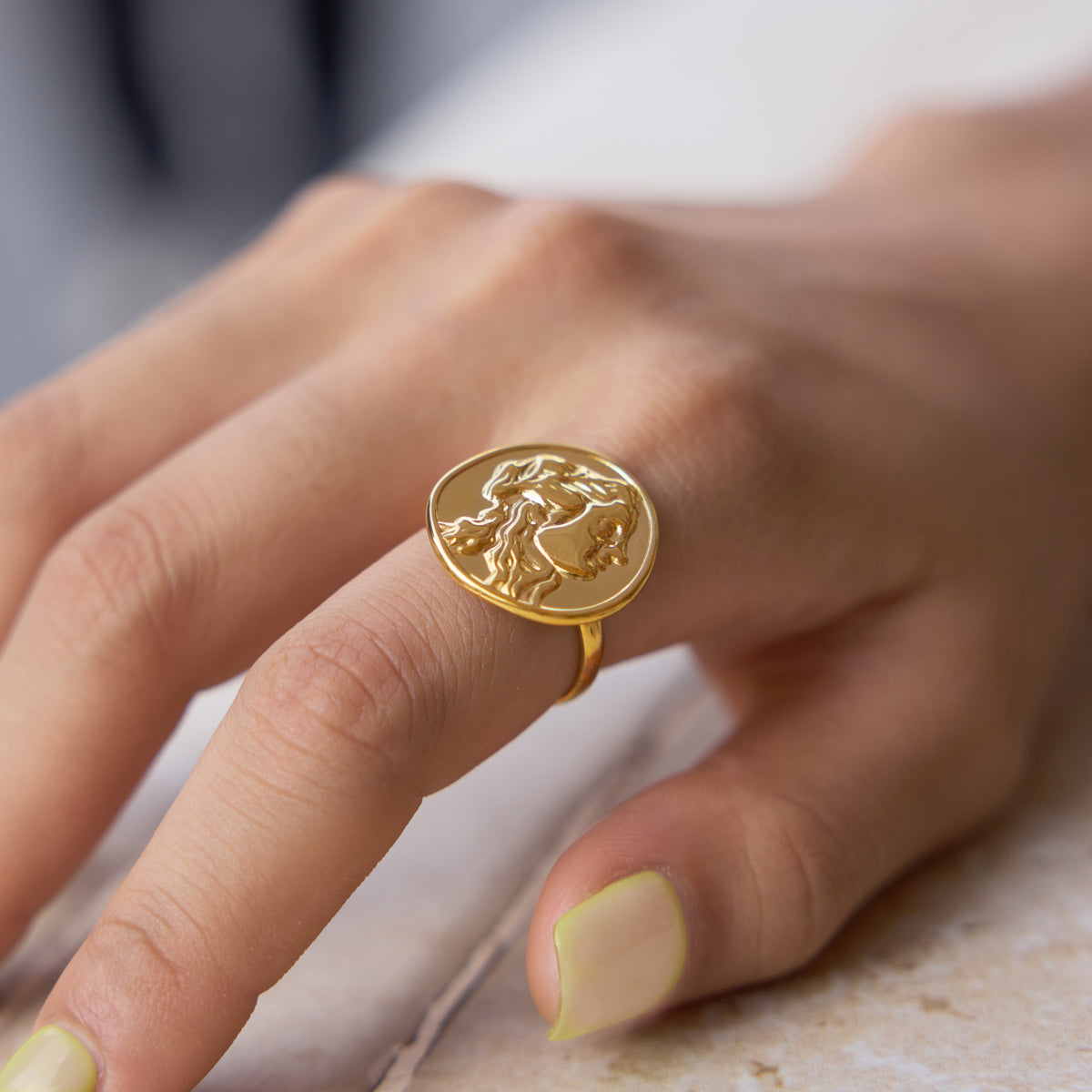 Corsica Cameo Medallion Ring