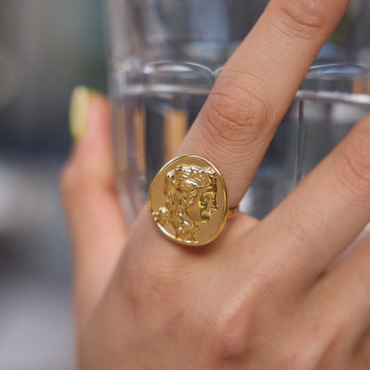 Corsica Cameo Medallion Ring