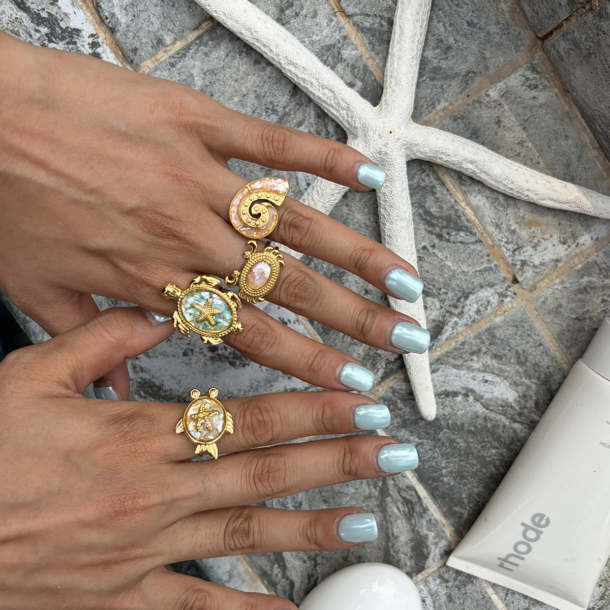 Tidepool Turtle Open Band Ring