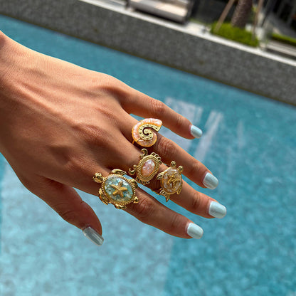 Tidepool Beaded Crab Wrap Ring
