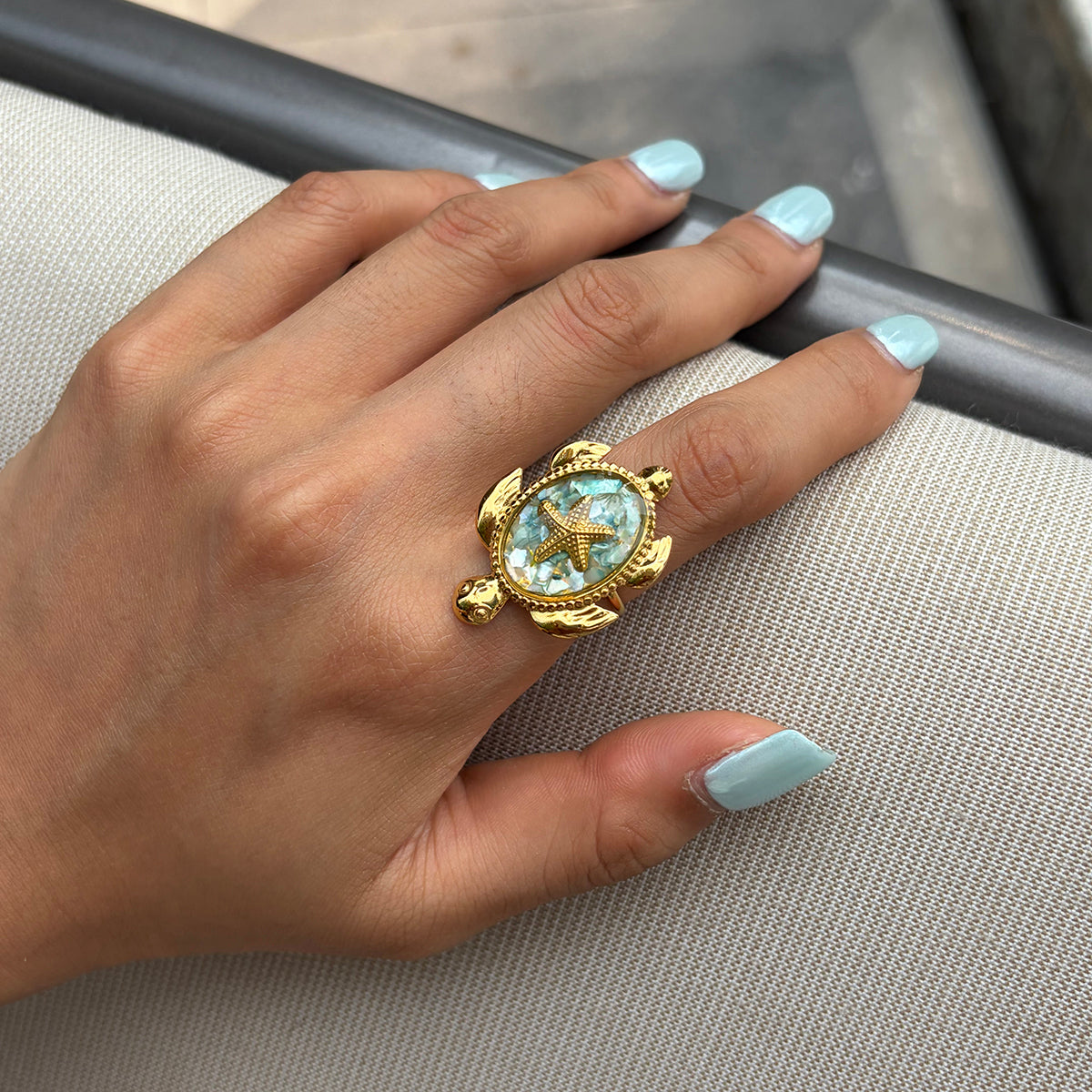Tidepool Turtle Open Band Ring