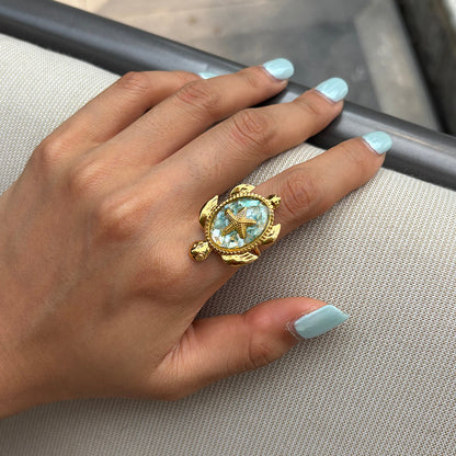 Tidepool Turtle Open Band Ring
