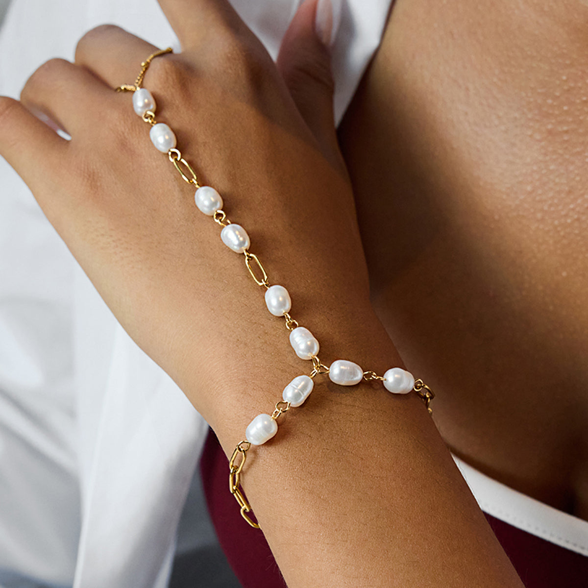 Marea Baroque Pearl Harness Bracelet