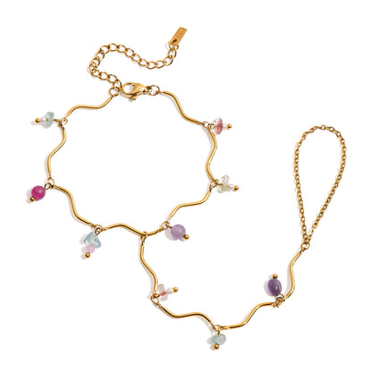 Tidepool Rippled Pebble Hand Bracelet