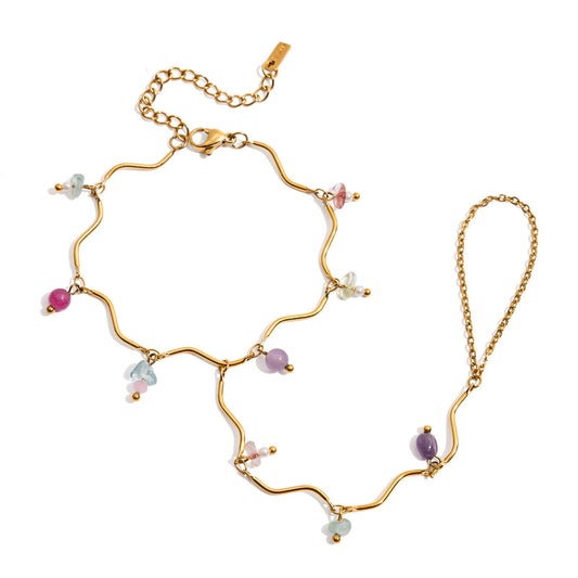 Tidepool Rippled Pebble Hand Bracelet