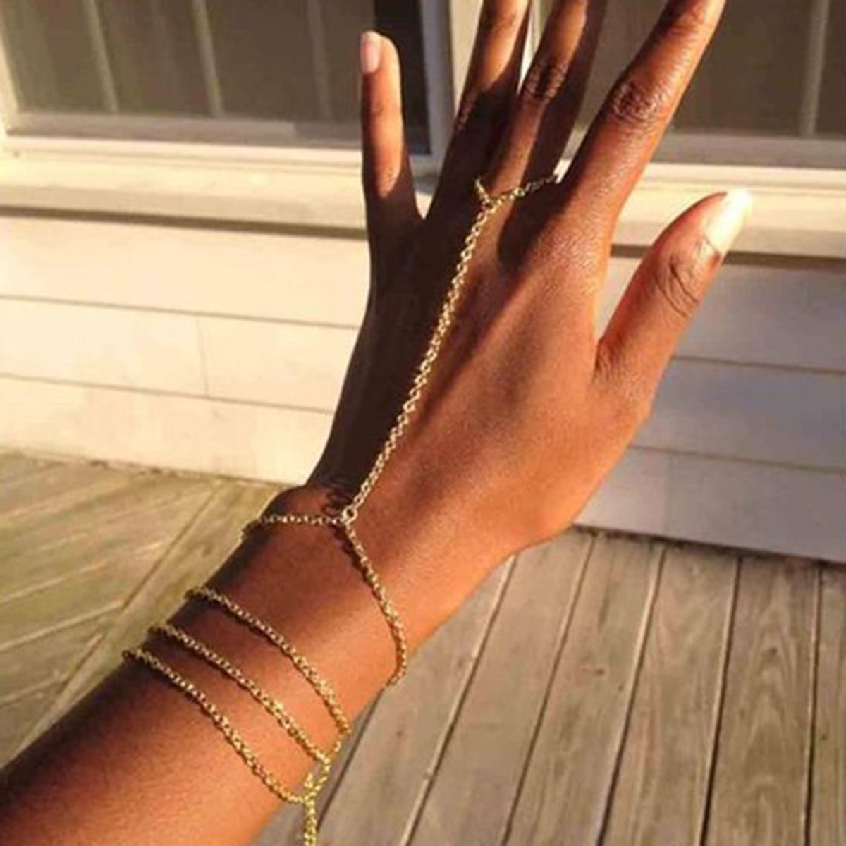 Marea Pearl Ring-Chain Bracelet