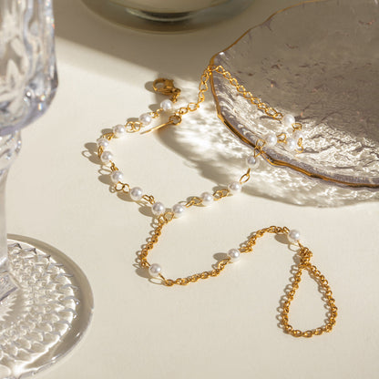 Marea Pearl Ring-Chain Bracelet