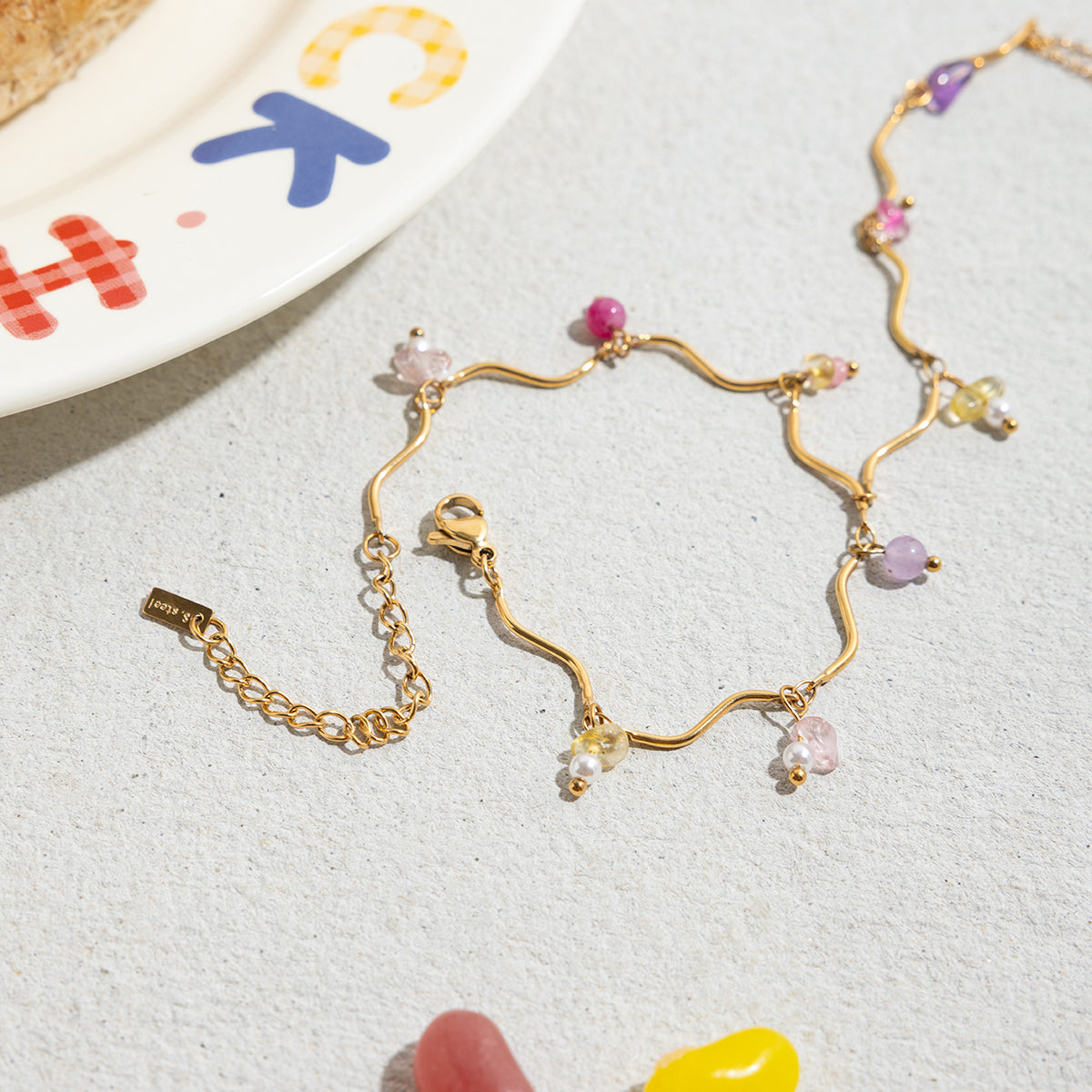 Tidepool Rippled Pebble Hand Bracelet