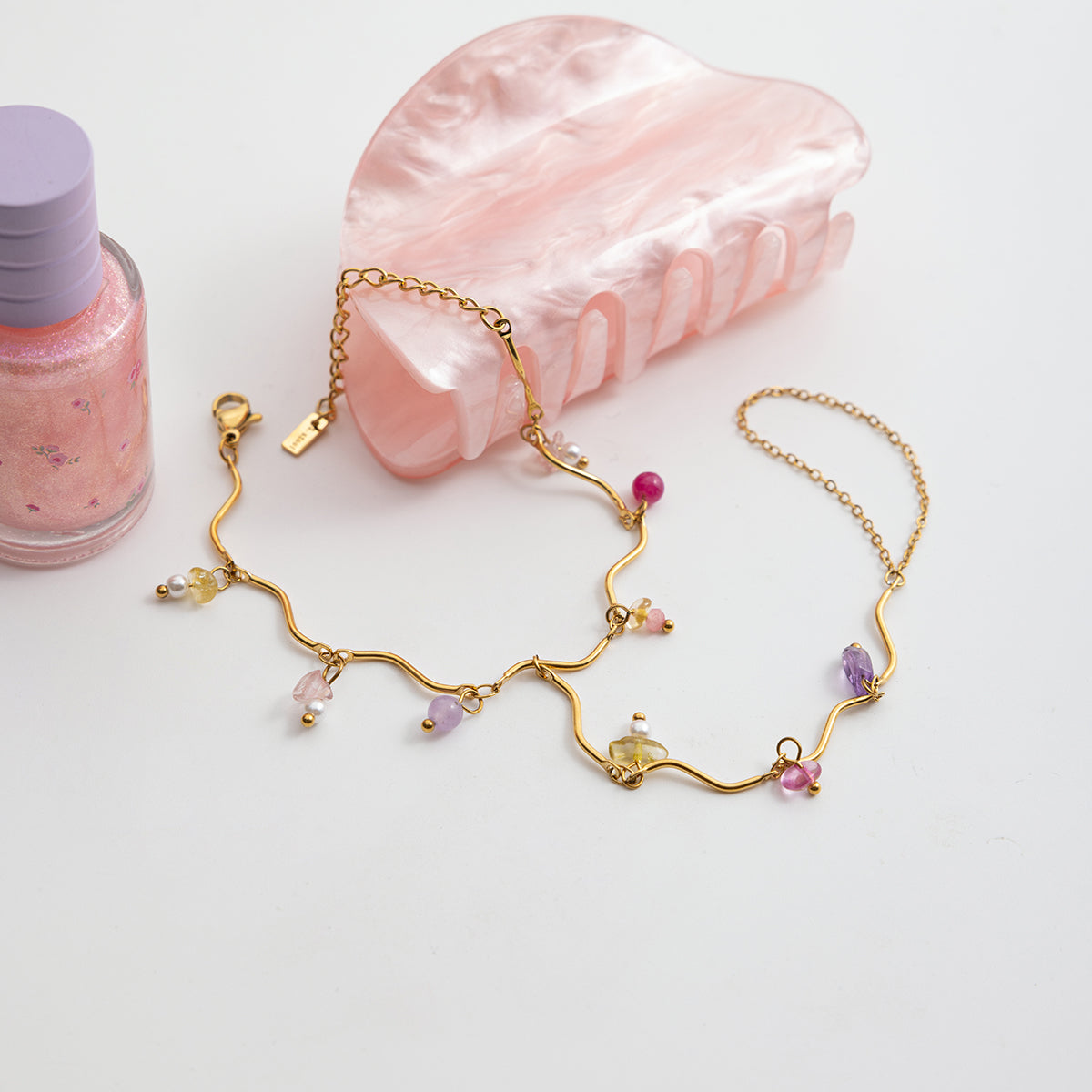 Tidepool Rippled Pebble Hand Bracelet