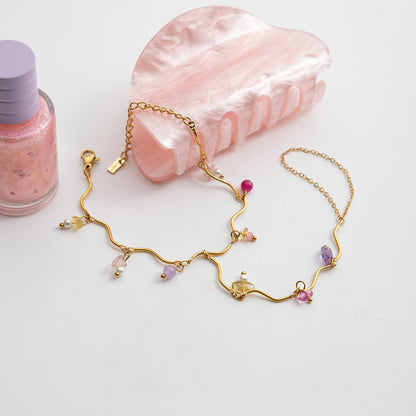 Tidepool Rippled Pebble Hand Bracelet