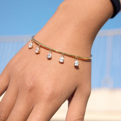 Marea Crystal Droplet Bangle Bracelet