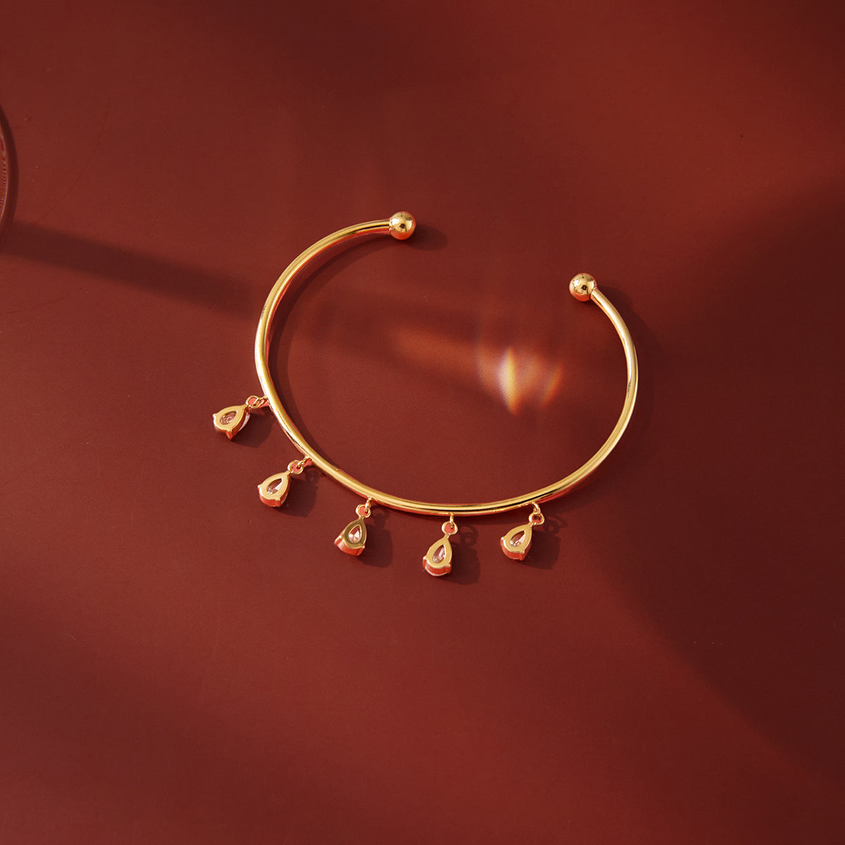 Marea Crystal Droplet Bangle Bracelet
