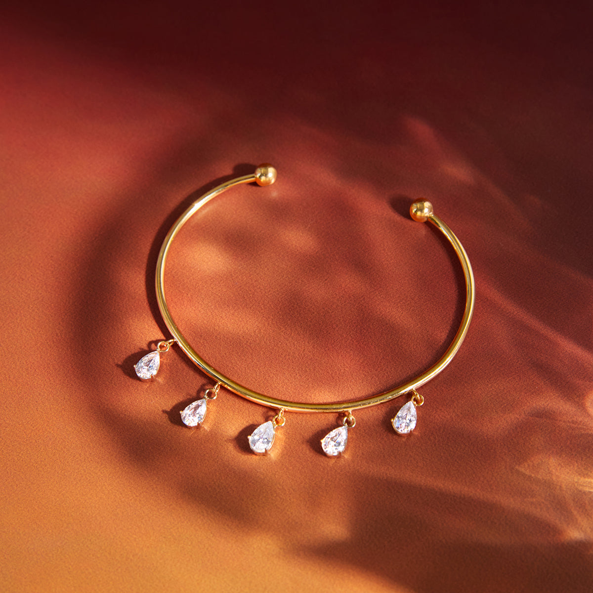 Marea Crystal Droplet Bangle Bracelet