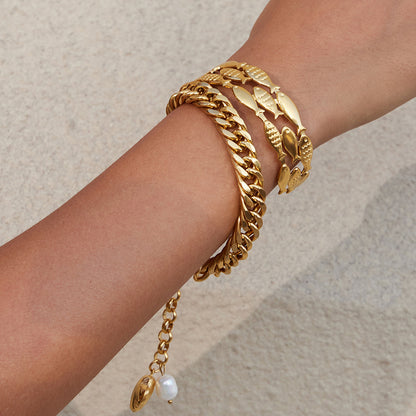 Tidewater Openwork Fish Bangle Bracelet