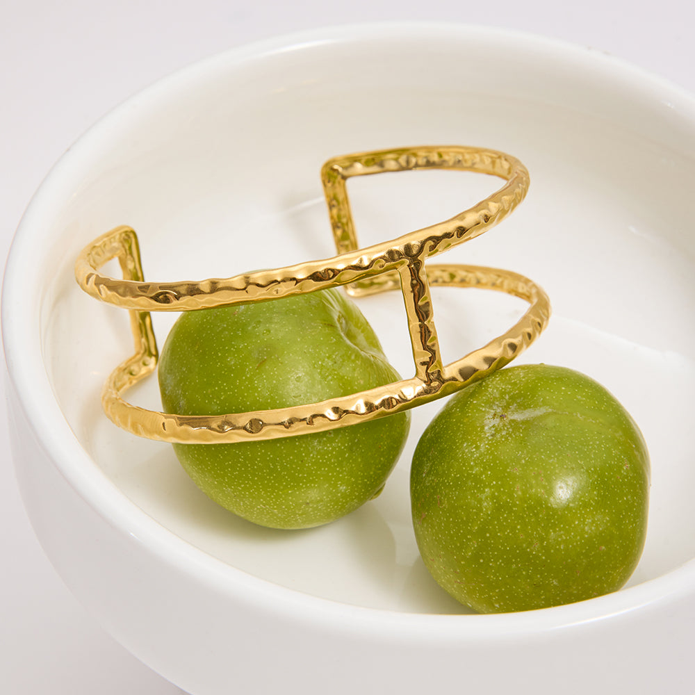 Marea Beaten Twin-Band Cuff Bracelet