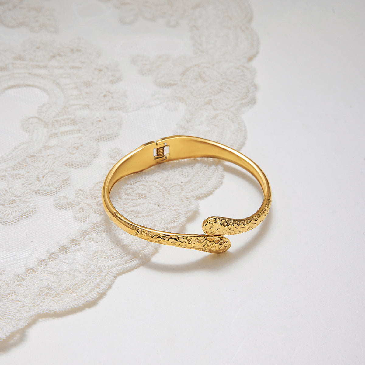 Solana Faceted Crossover Bangle Bracelet