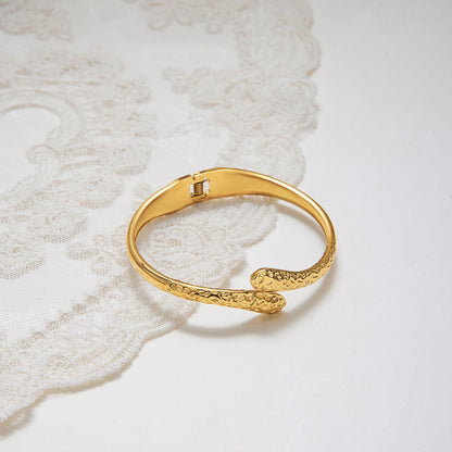 Solana Faceted Crossover Bangle Bracelet