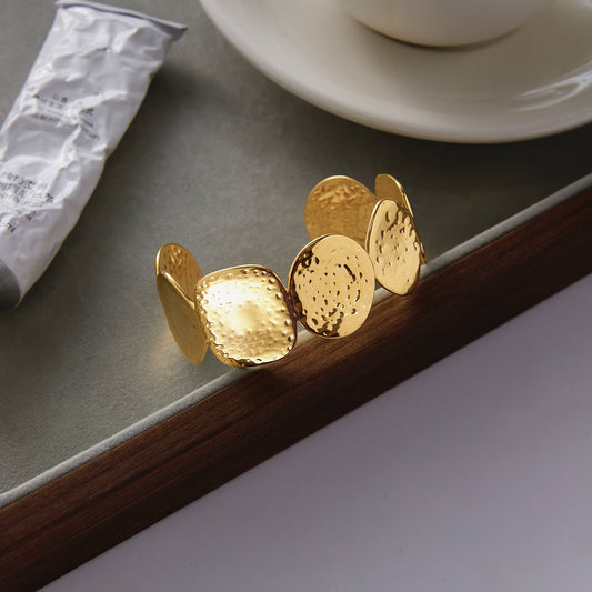 Cala Textured Coin Cuff Bracelet