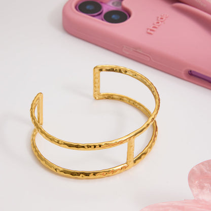Marea Beaten Twin-Band Cuff Bracelet