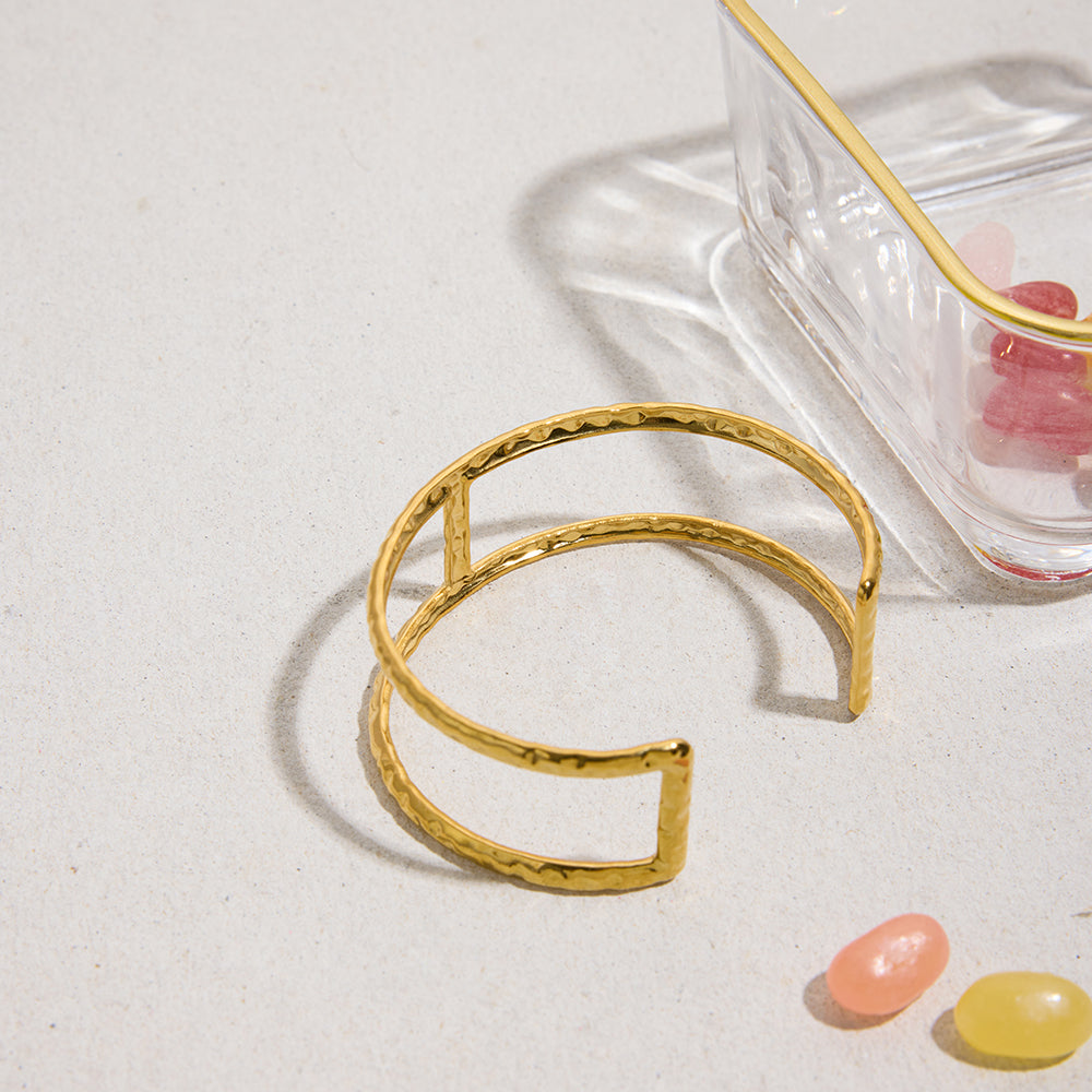 Marea Beaten Twin-Band Cuff Bracelet