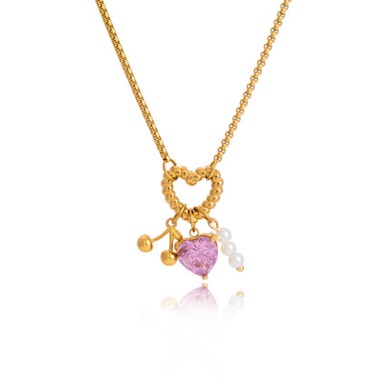 Bougainvillea Blush Charm Necklace