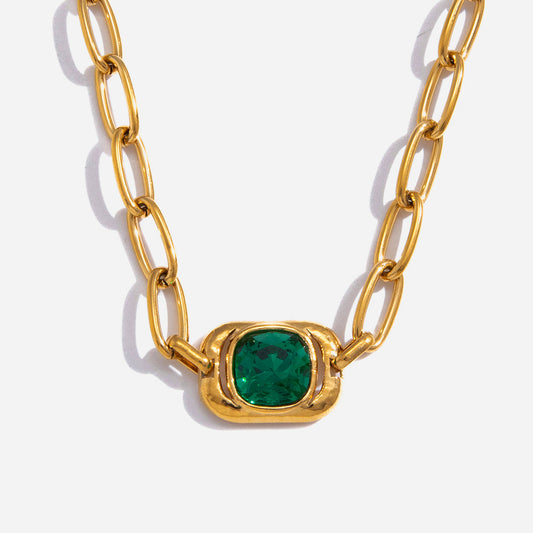 Seagrass Bezel Link Necklace