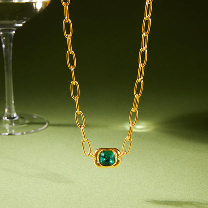 Seagrass Bezel Link Necklace