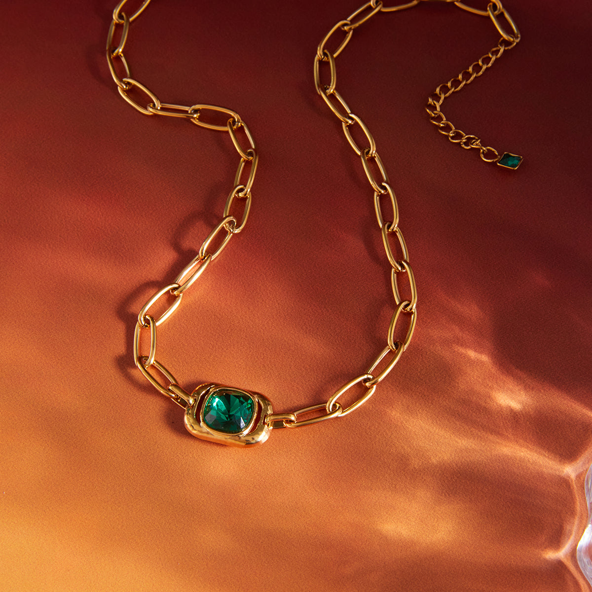 Seagrass Bezel Link Necklace
