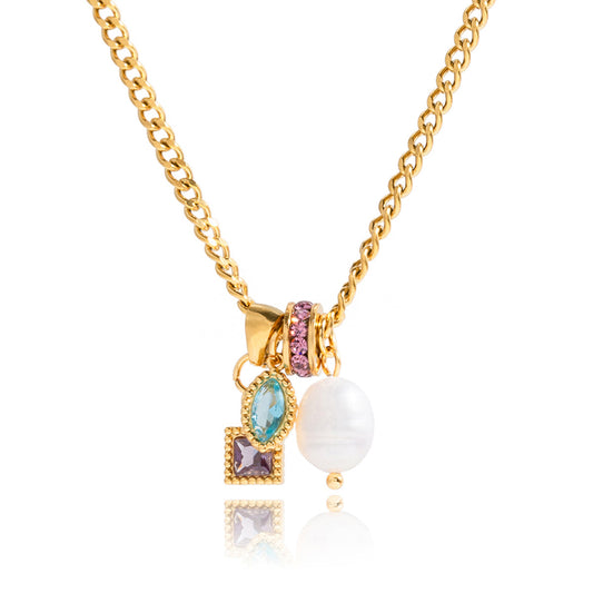 Salina Jewelled Talisman Curb Necklace