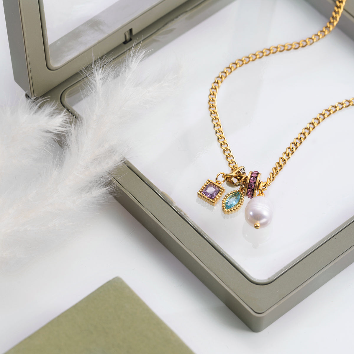 Salina Jewelled Talisman Curb Necklace