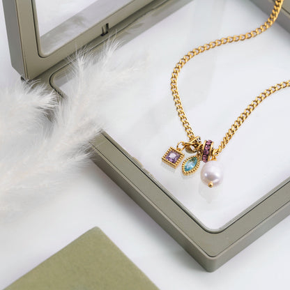 Salina Jewelled Talisman Curb Necklace