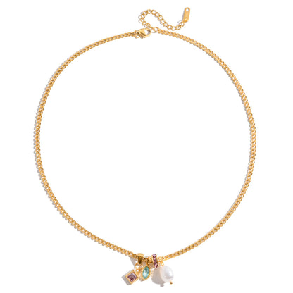 Salina Jewelled Talisman Curb Necklace