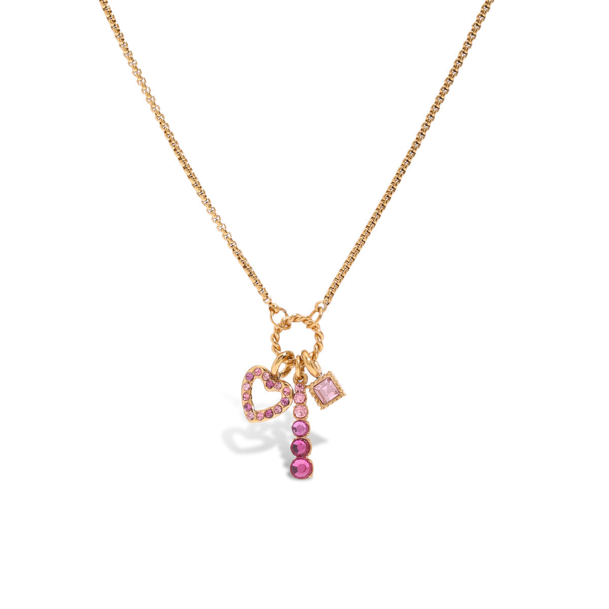 Marisol Blush Ribbon Cluster Necklace